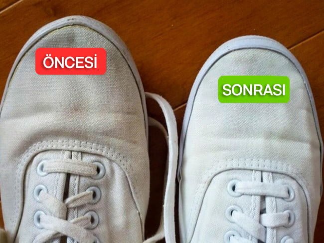 Eski Eşyalarınızı Yeniye Dönüştürmenin 13 Kolay Yöntemi! 9 beyaz spor ayakkabılar