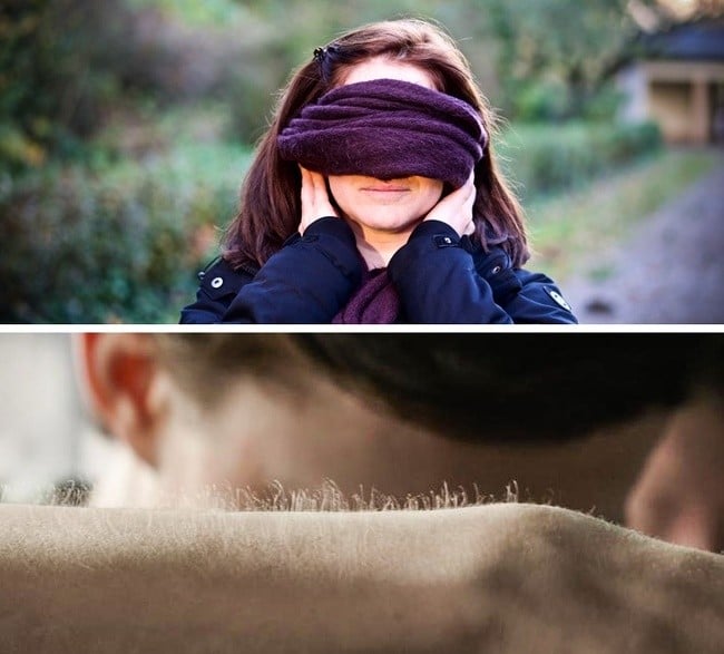 gözü kapalı kadın