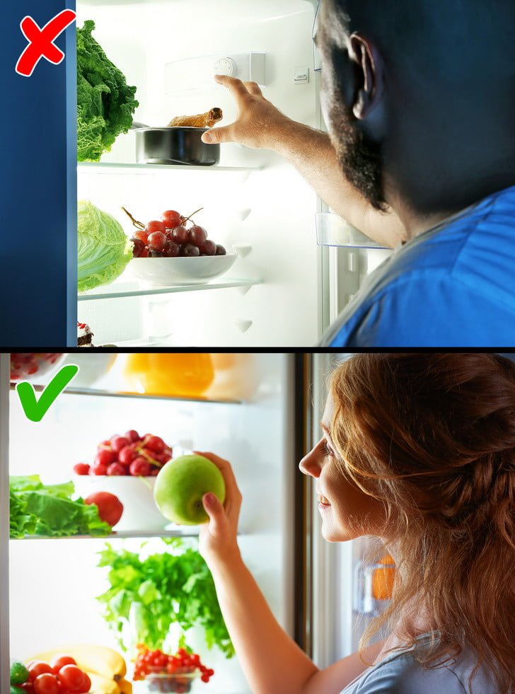 tavuğa uzanan adam ve elmaya uzanan kadın