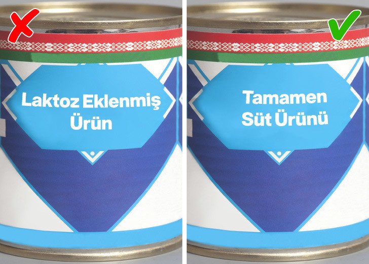 laktoz eklenmis ürün ve sütlü ürün