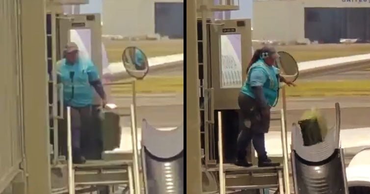 valizleri fırlatan görevli