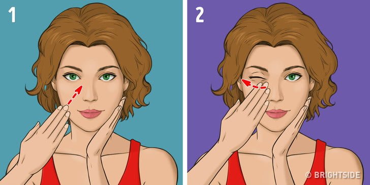 yüzünü ovan kadın