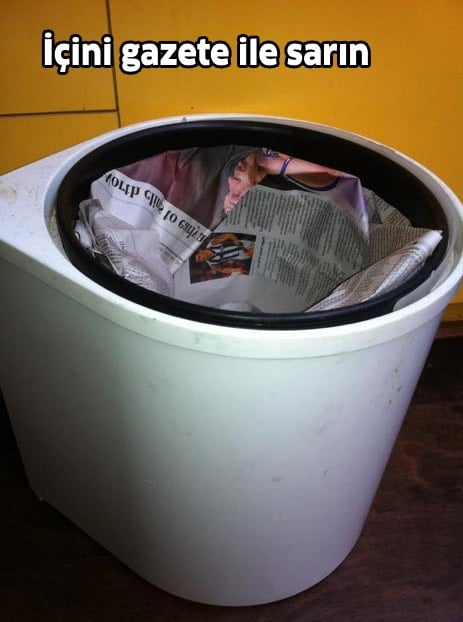 içini gazete ile sarın